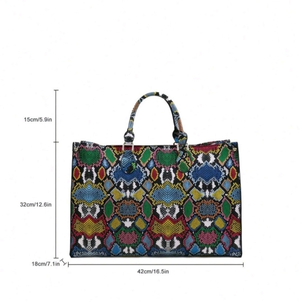 NEW‼️4 ITEMS-Multicolor snake print bundle w/belt, shoes, tote and crossbody. - Picture 7 of 10